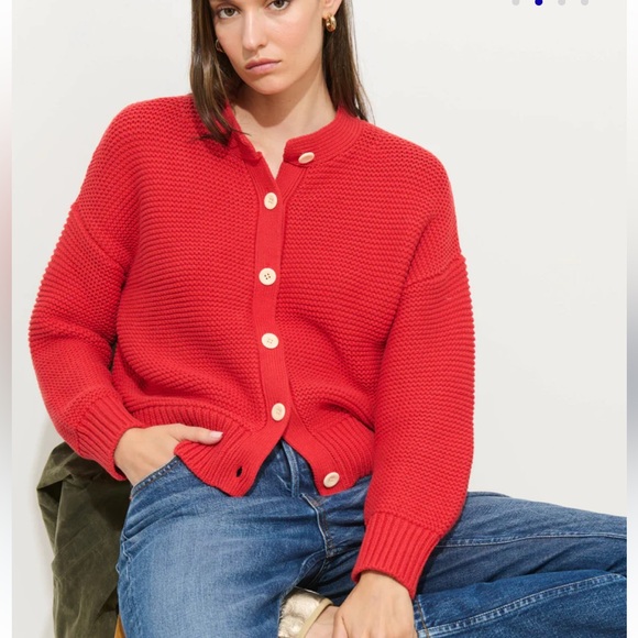 Alex Mill Nico Crewneck Cotton Cardigan NWT - Picture 5 of 13